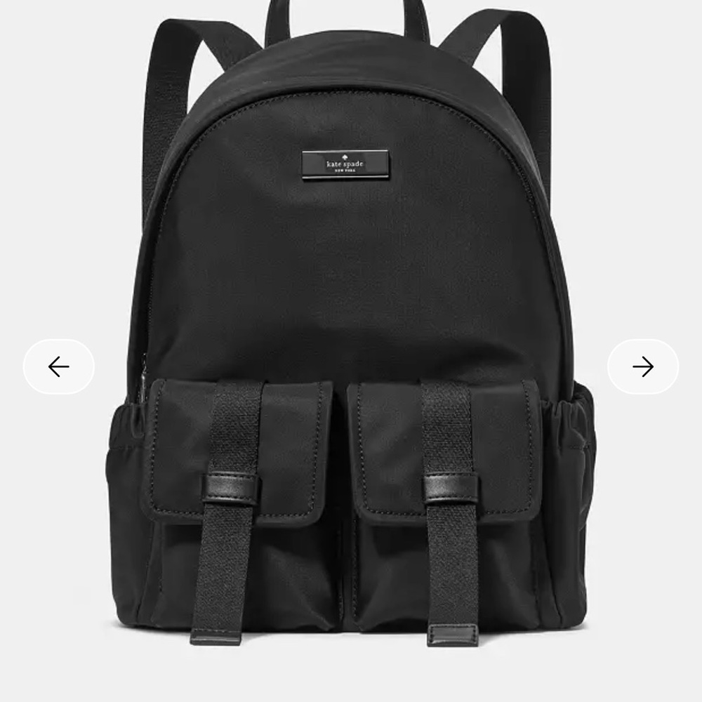 kate spade Black Nylon Dual-Pocket Backpack